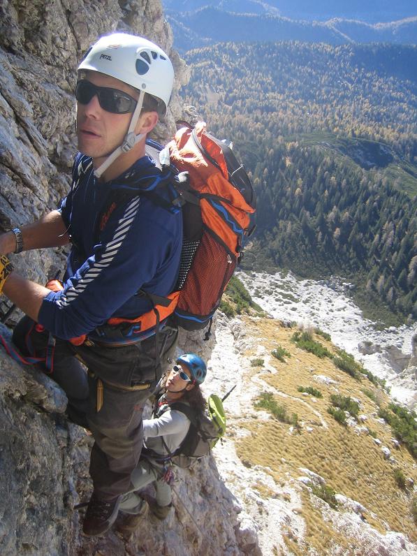 Ferrata en Dolomitas. Vertientes en Vía Constantini