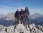 Ferrata Constantini (Dolomita, Italia). Santi, Xavi y Jordi en la cima tras 4horas de subida