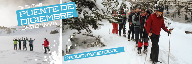 Ofertas de esquí y raquetas de nieve en el Puente de Diciembre