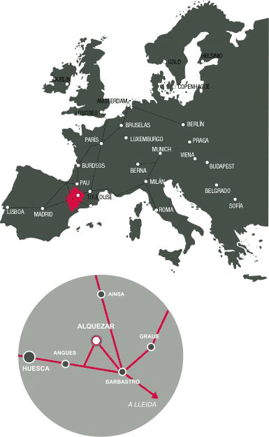 Mapa de situación de Alquézar