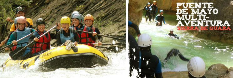 Multiaventura en el Puente de Mayo: barranquismo, rafting, paintball...