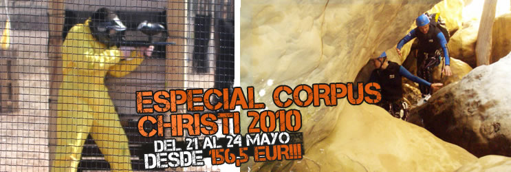 Multiaventura en Corpus Christi: barranquismo, rafting, paintball...